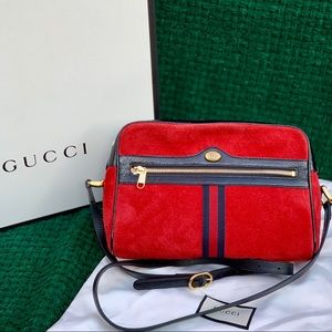 💫 BLACK FRIDAY SALE 💫 GUCCI Ophidia Red Suede Shoulder Bag